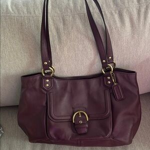 Coach Plum Purple Leather Shoulder Bag NEVER WORN